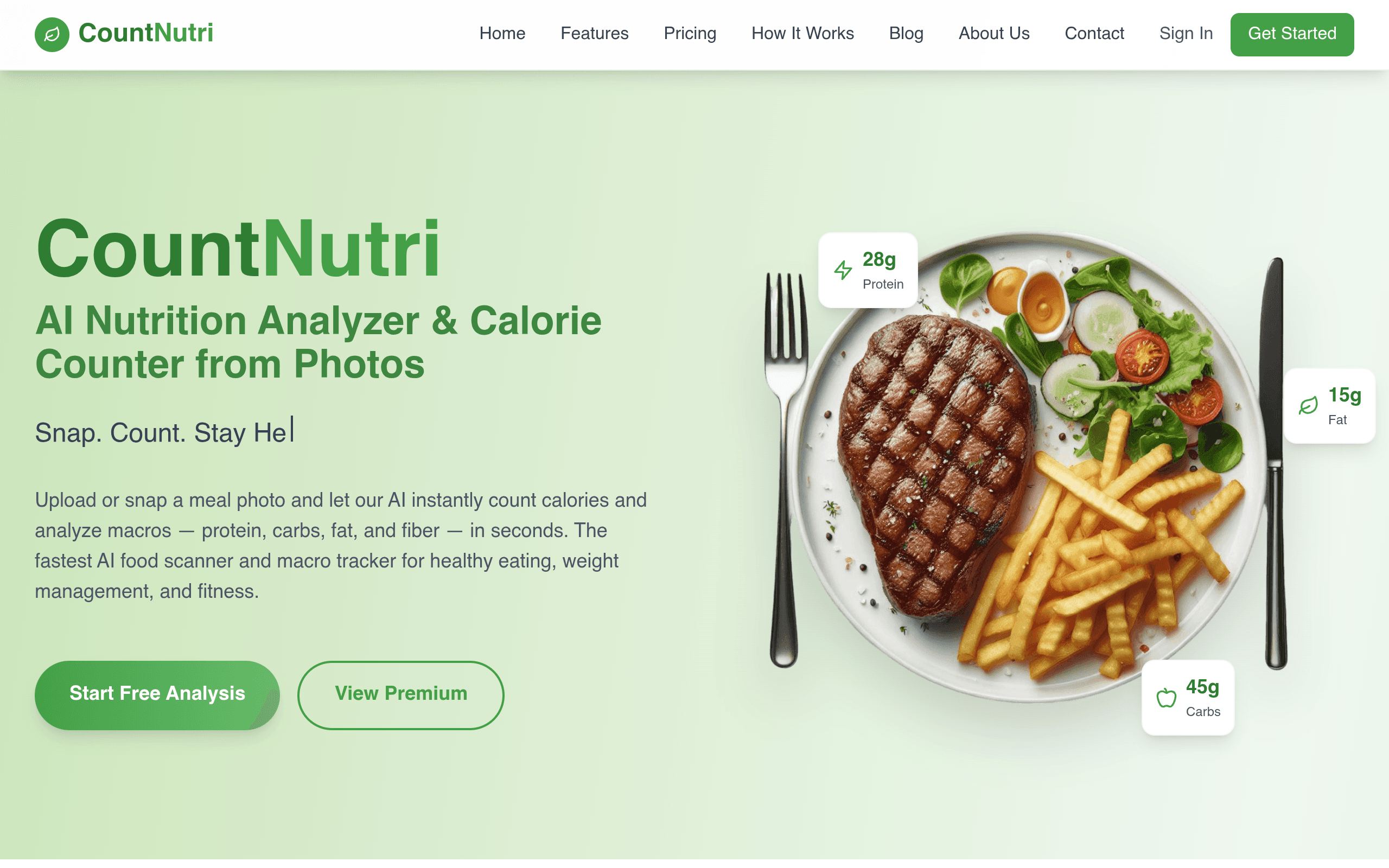 CountNutri — Health & Fitness App website built by Senithu Software Solutions